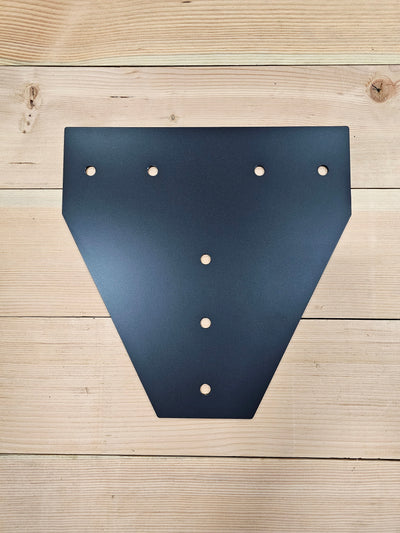 This is a T Style gussetbracket for a post and beam style building.  These steel brackets are handcrafted and high quality.